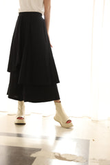 変形ヘムワイドパンツ