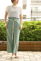 リネンタッチベルト付きパンツ