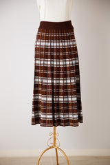 チェック柄ニットプリーツスカート
