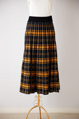 チェック柄ニットプリーツスカート