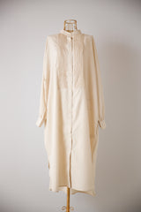 ピンタックブザムカラーシャツワンピース