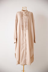 ピンタックブザムカラーシャツワンピース