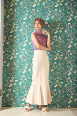 ワイドリブノースリニット