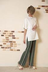 カラーストライプストレートパンツ