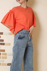 フリルスリーブプルオーバー