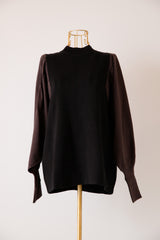 配色ニットタートルプルオーバー