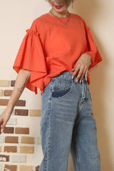 フリルスリーブプルオーバー