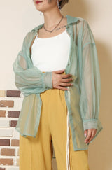 オーガンジーオーバーシャツ