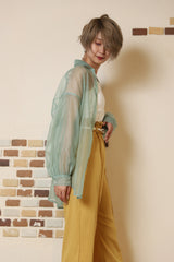 リネンタッチベルト付きパンツ