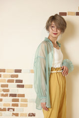 リネンタッチベルト付きパンツ