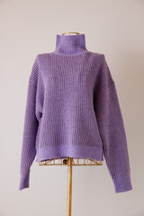 アルパカタッチ配色リブプルオーバー