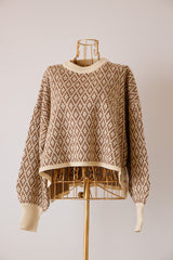 ダイヤ柄ニットショートプルオーバー