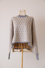 ダイヤ柄ニットショートプルオーバー