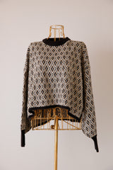 ダイヤ柄ニットショートプルオーバー