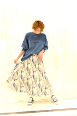 ボカシ柄プリーツスカート